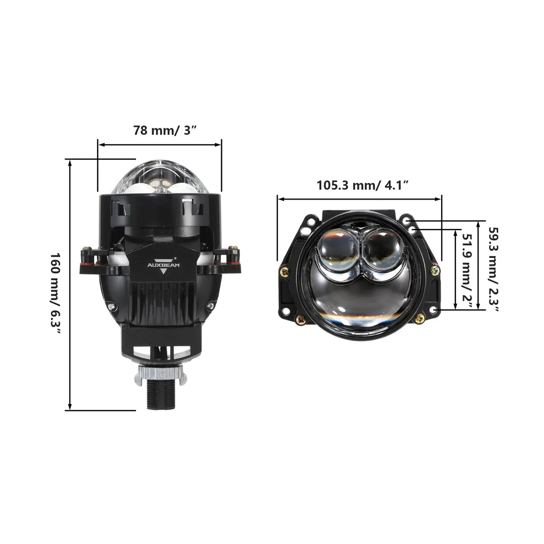 3 Inch 136W 6000K Double Hyperboloid Bi-LED Projector Laser LED Fog Light