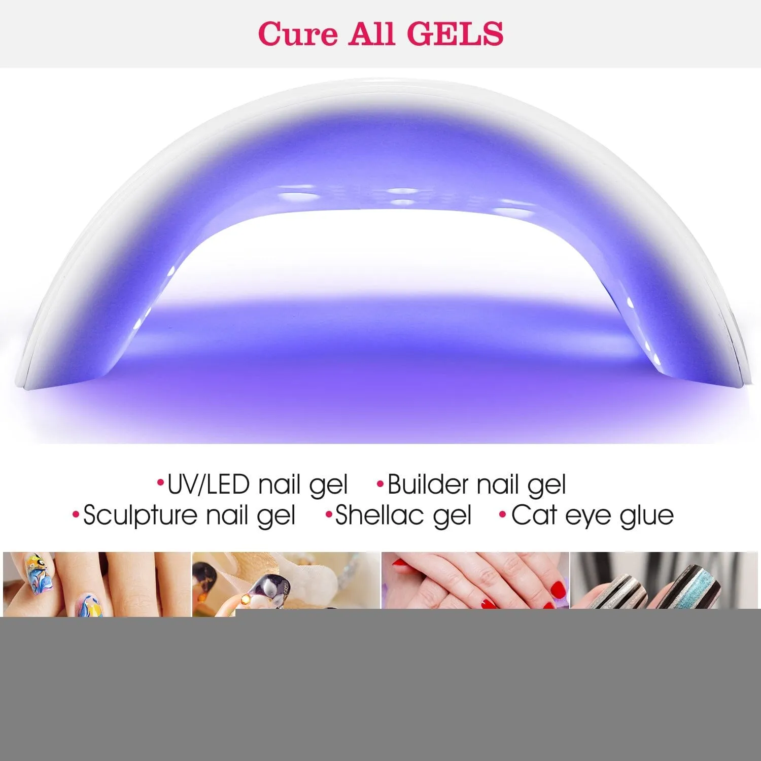 36W UV LED Lamp Nail Gel Dryer 12 LED Sensor Gel Curing Machine