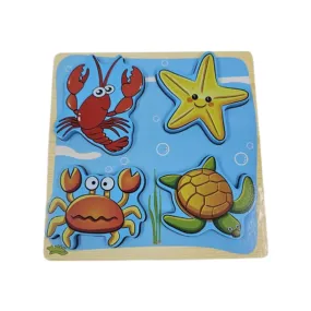 4-In-1 Wooden Jigsaw Sea Animals Puzzle F41-71-25