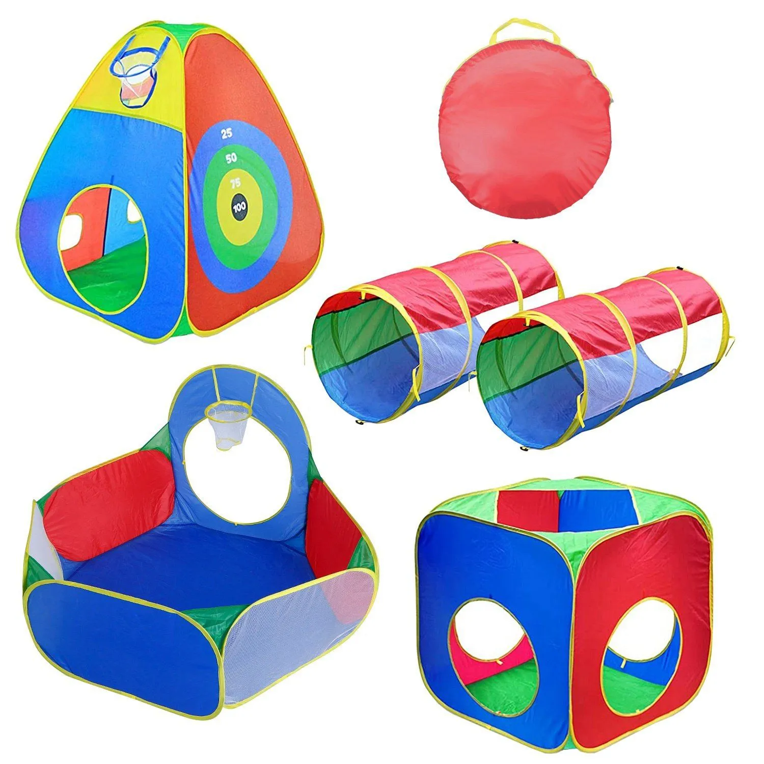 5-Piece: Pop Up Playhouse Kids Ball Pit Tents