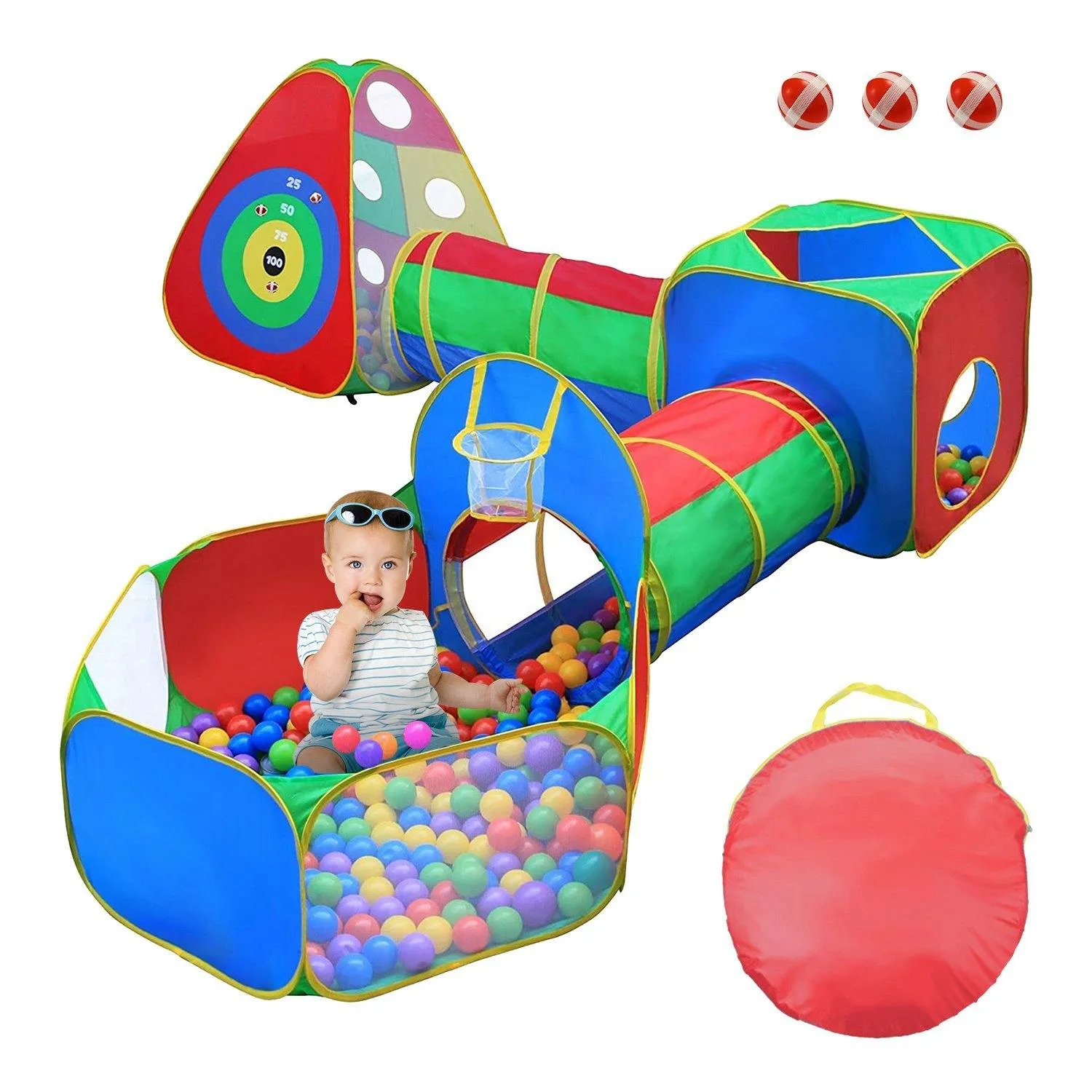 5-Piece: Pop Up Playhouse Kids Ball Pit Tents