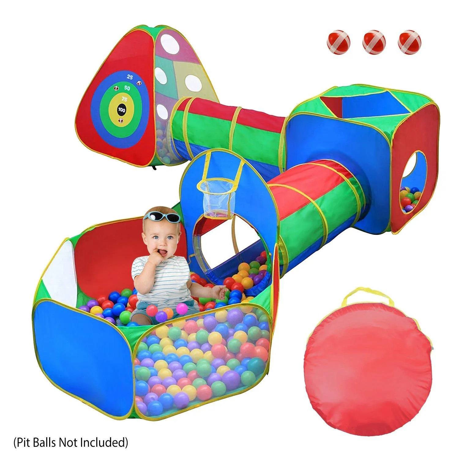 5-Piece: Pop Up Playhouse Kids Ball Pit Tents