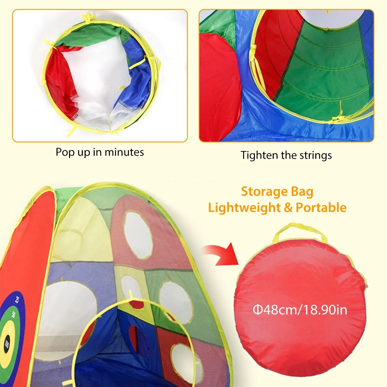 5-Piece: Pop Up Playhouse Kids Ball Pit Tents