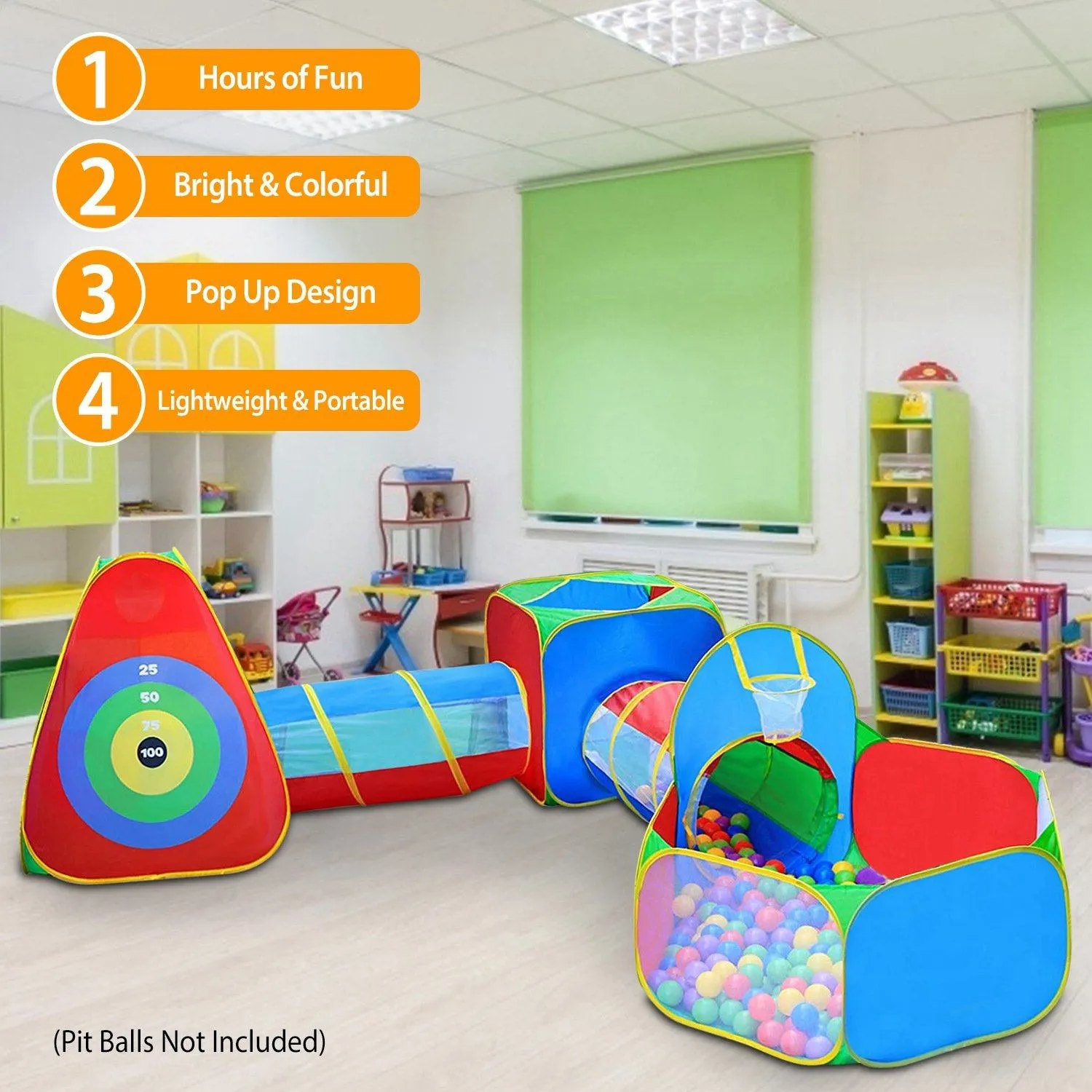 5-Piece: Pop Up Playhouse Kids Ball Pit Tents
