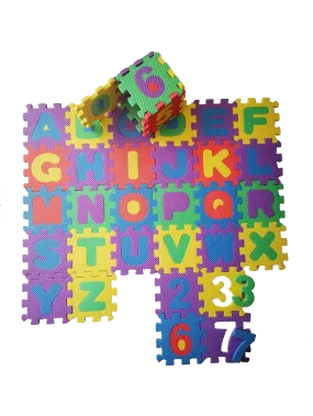 Alphabet & Number Educational Foam Floor Mat for Kids - 36 Pieces 50cm x 50cm - Eva baby play mat