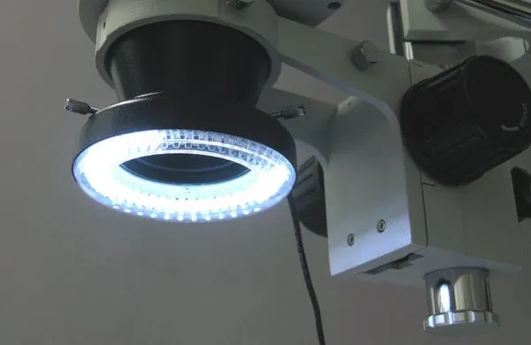 AmScope 144 LED Four-Zone Microscope Ring Light with Adapter