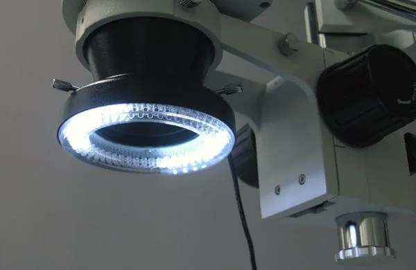 AmScope 144 LED Four-Zone Microscope Ring Light with Adapter