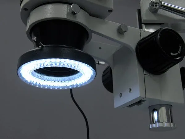 AmScope 144 LED Four-Zone Microscope Ring Light with Adapter
