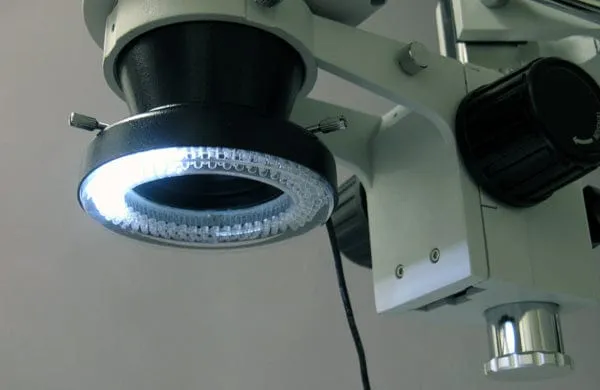 AmScope 144 LED Four-Zone Microscope Ring Light with Adapter