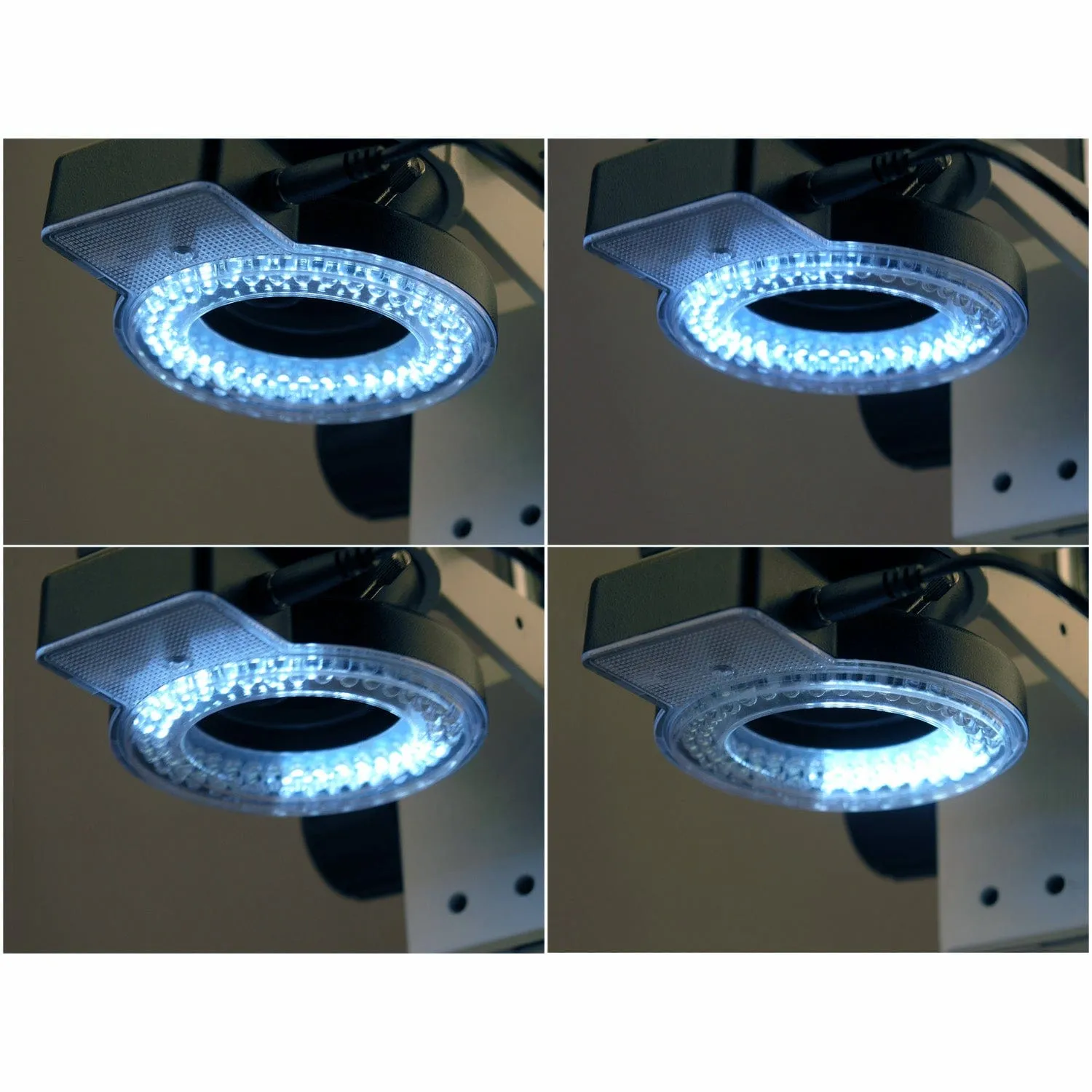 AmScope 72 LED Compact Four-Zone Microscope Ring Light with Adapter