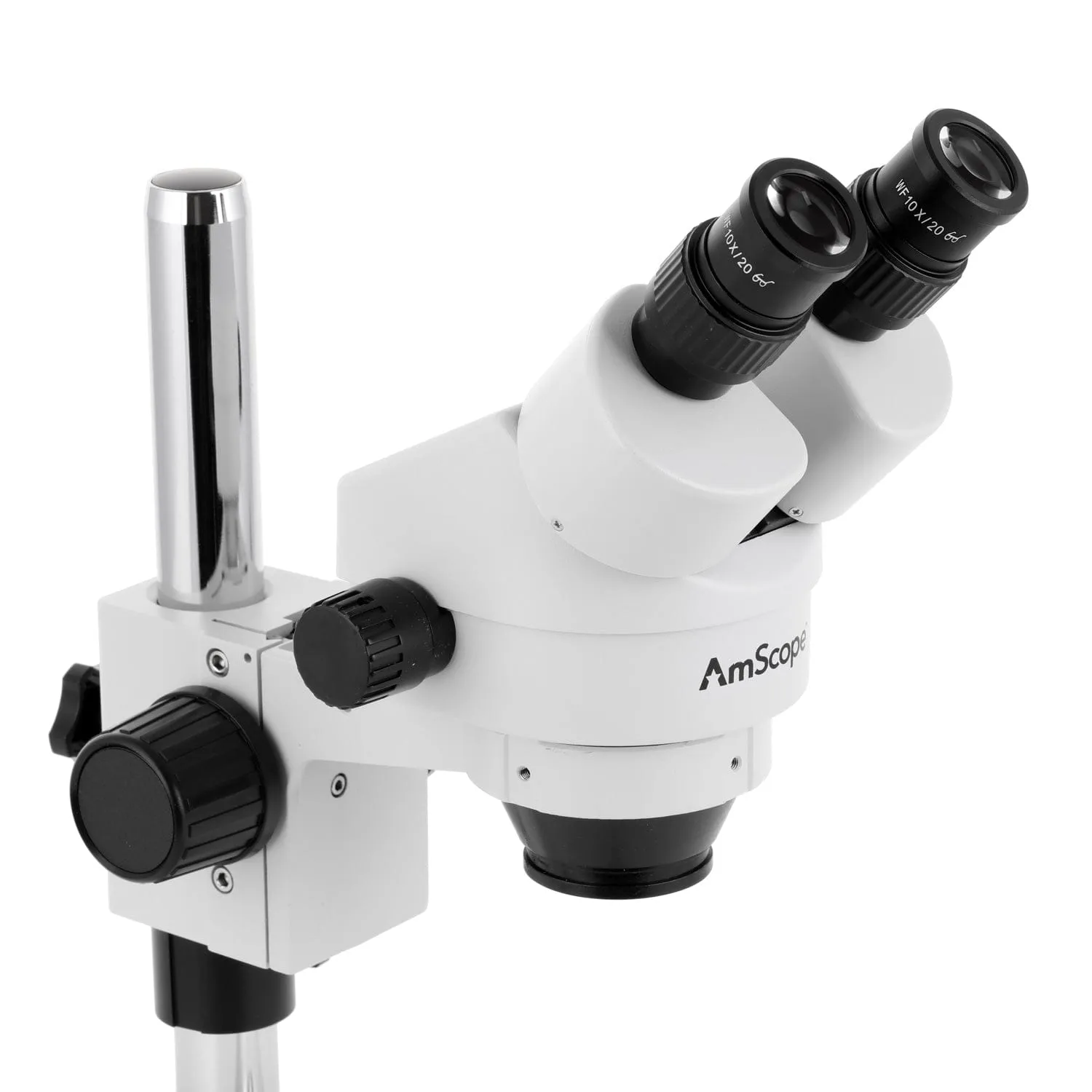 AmScope SM-1 Series Inspection and Dissecting Zoom Binocular Stereo Microscope w/Multi-Zone 144 LED and Optional Digital Camera on Compact Pillar Stand
