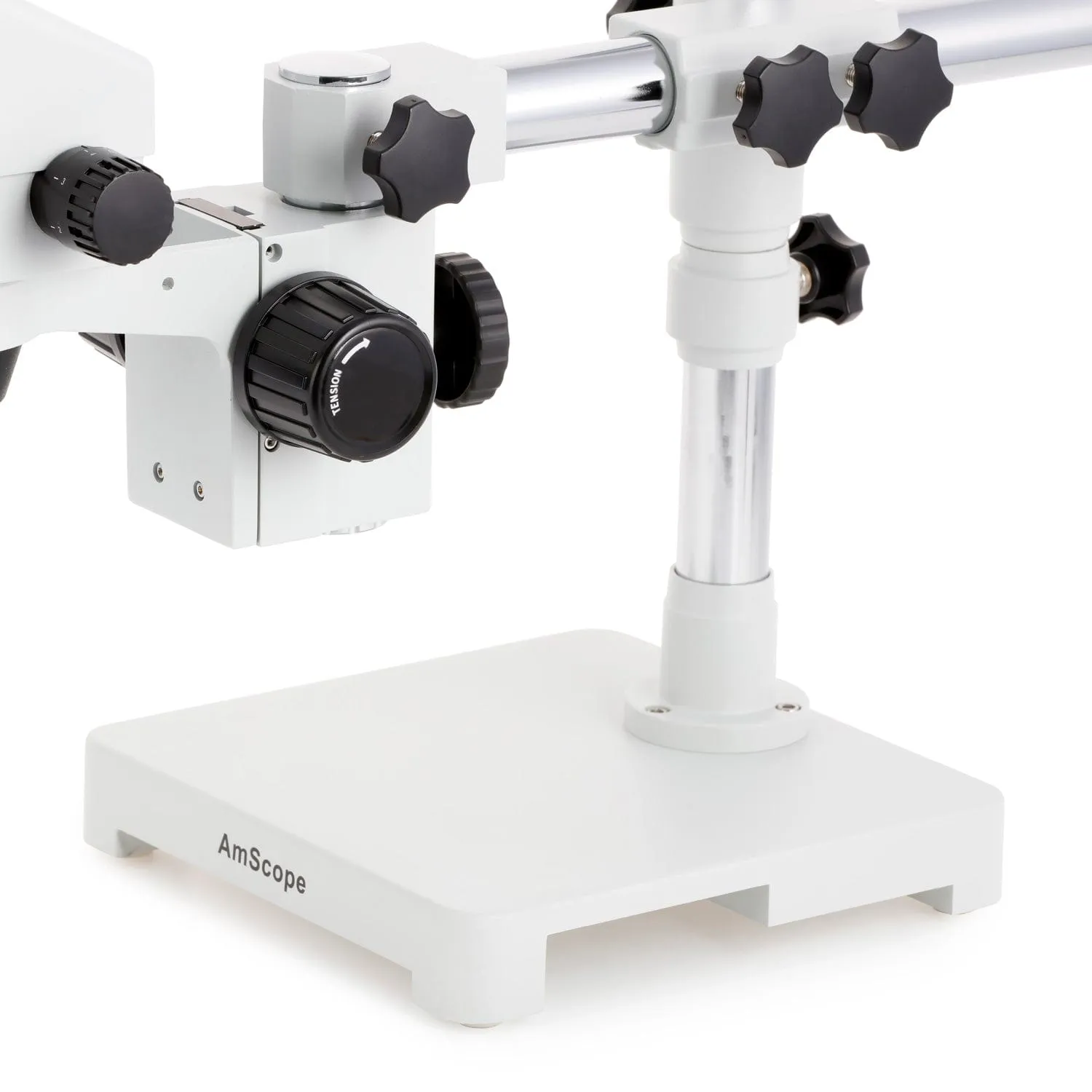 AmScope SM-3 Series Simul-Focal Zoom Trinocular Stereo Microscope with Multi-Zone 144 LED and Optional Digital Camera on Single Arm Boom Stand