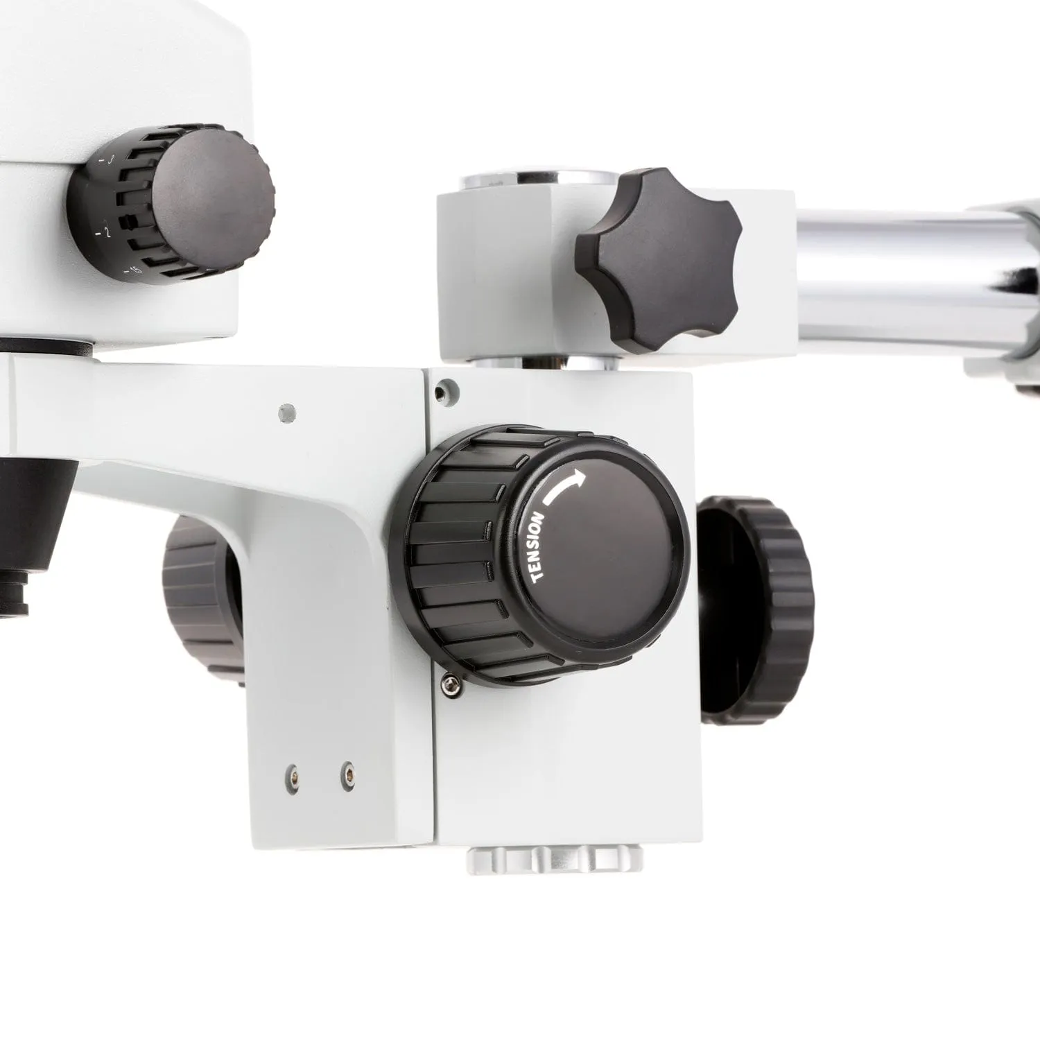 AmScope SM-3 Series Simul-Focal Zoom Trinocular Stereo Microscope with Multi-Zone 144 LED and Optional Digital Camera on Single Arm Boom Stand