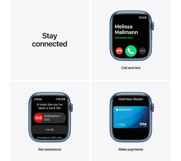 Apple Watch Series 7 GPS   Cellular - Blue Aluminium with Abyss Blue Sport Band - 45mm - Good