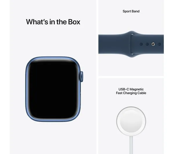 Apple Watch Series 7 GPS   Cellular - Blue Aluminium with Abyss Blue Sport Band - 45mm - Good