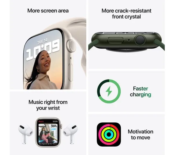 Apple Watch Series 7 GPS   Cellular - Blue Aluminium with Abyss Blue Sport Band - 45mm - Good