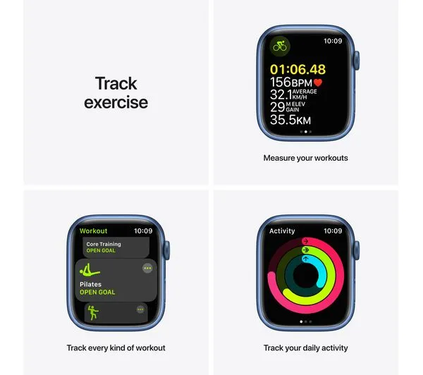 Apple Watch Series 7 GPS   Cellular - Blue Aluminium with Abyss Blue Sport Band - 45mm - Good