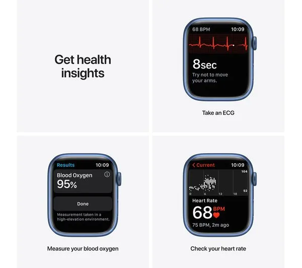 Apple Watch Series 7 GPS   Cellular - Blue Aluminium with Abyss Blue Sport Band - 45mm - Good
