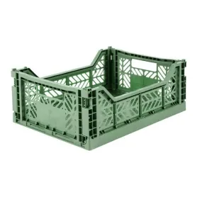 Aykasa - Medium Folding Storage Crate: Almond Green