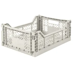 Aykasa - Medium Folding Storage Crate: Light Grey