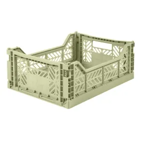 Aykasa - Medium Folding Storage Crate: Lime Cream