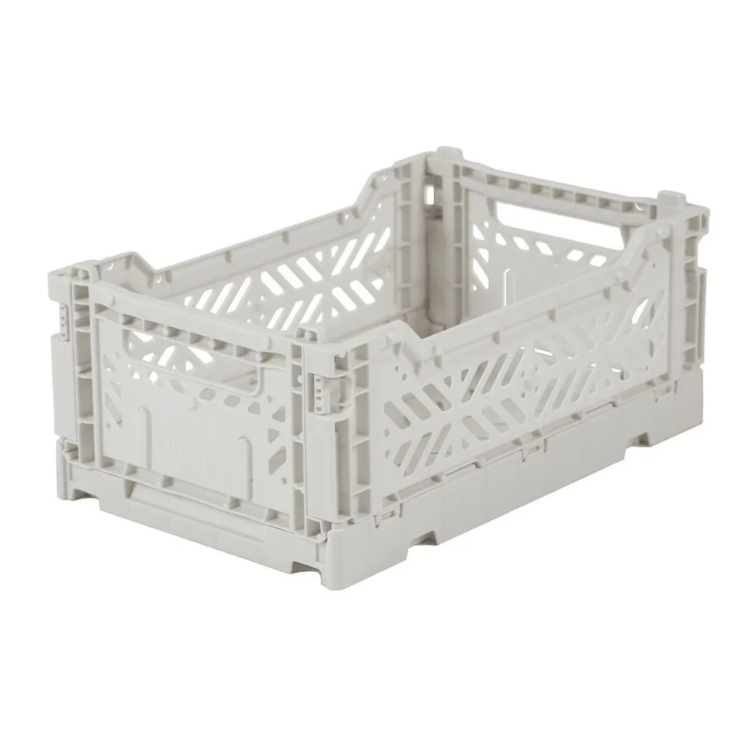 Aykasa - Small Folding Storage Crate: Light Grey