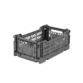 Aykasa - Small Folding Storage Crate: Stone Grey