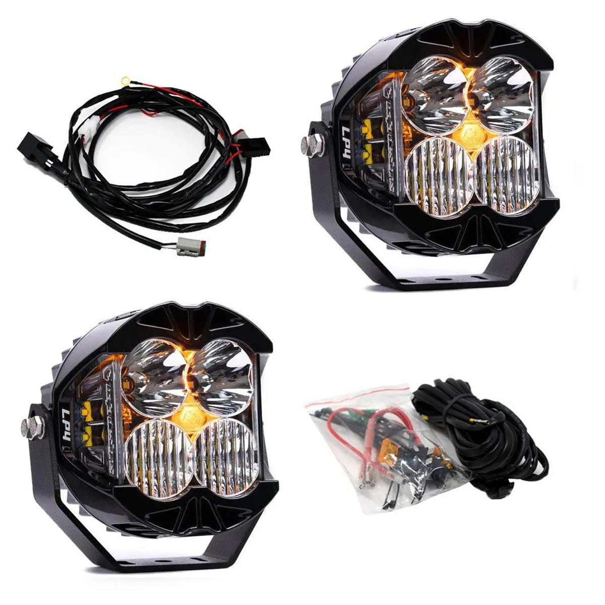 Baja Designs - LP4 Pro LED Auxiliary Light Pod Pair - Universal / Driving Combo   Wiring Harness