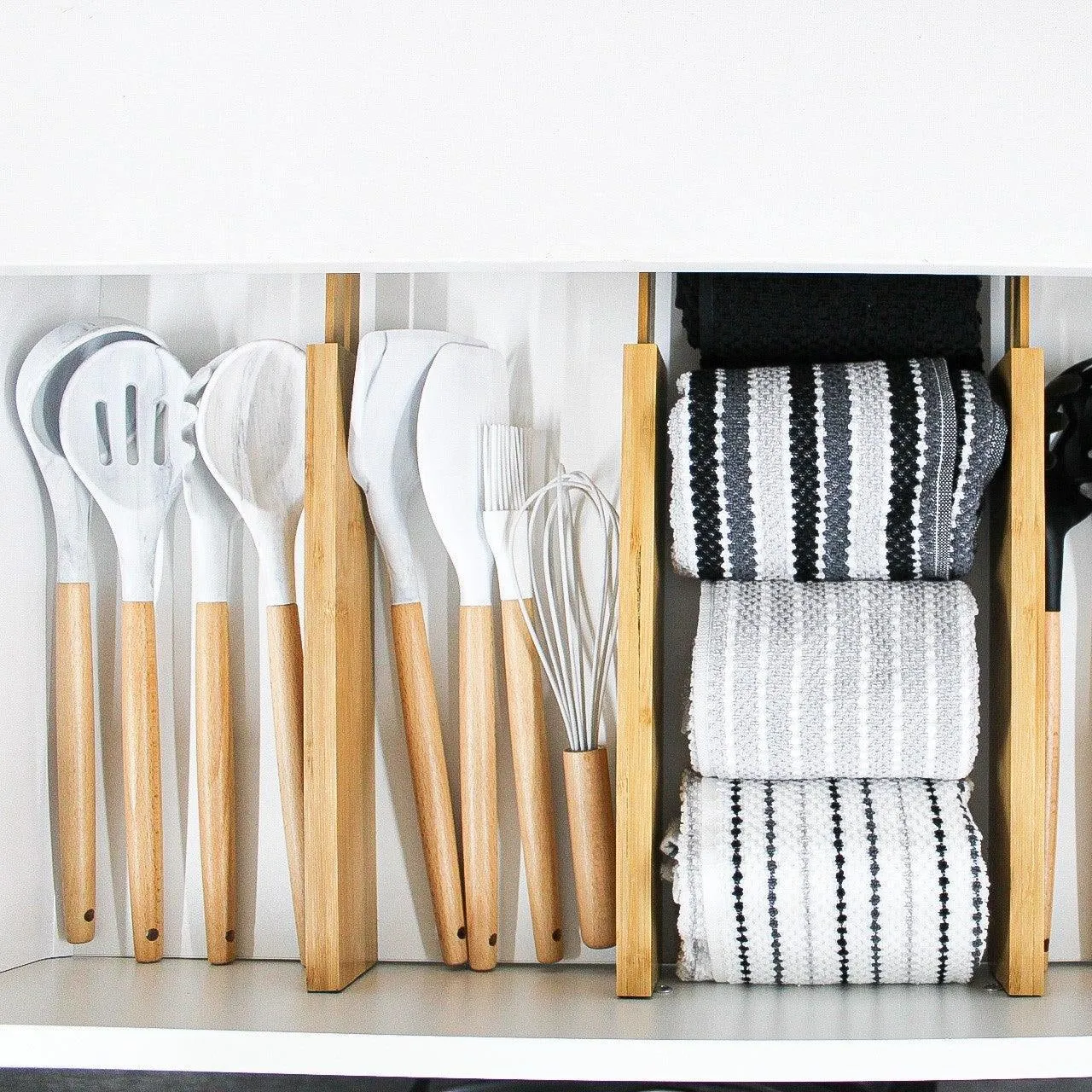 Bamboo Expandable Drawer Dividers - Set of 3