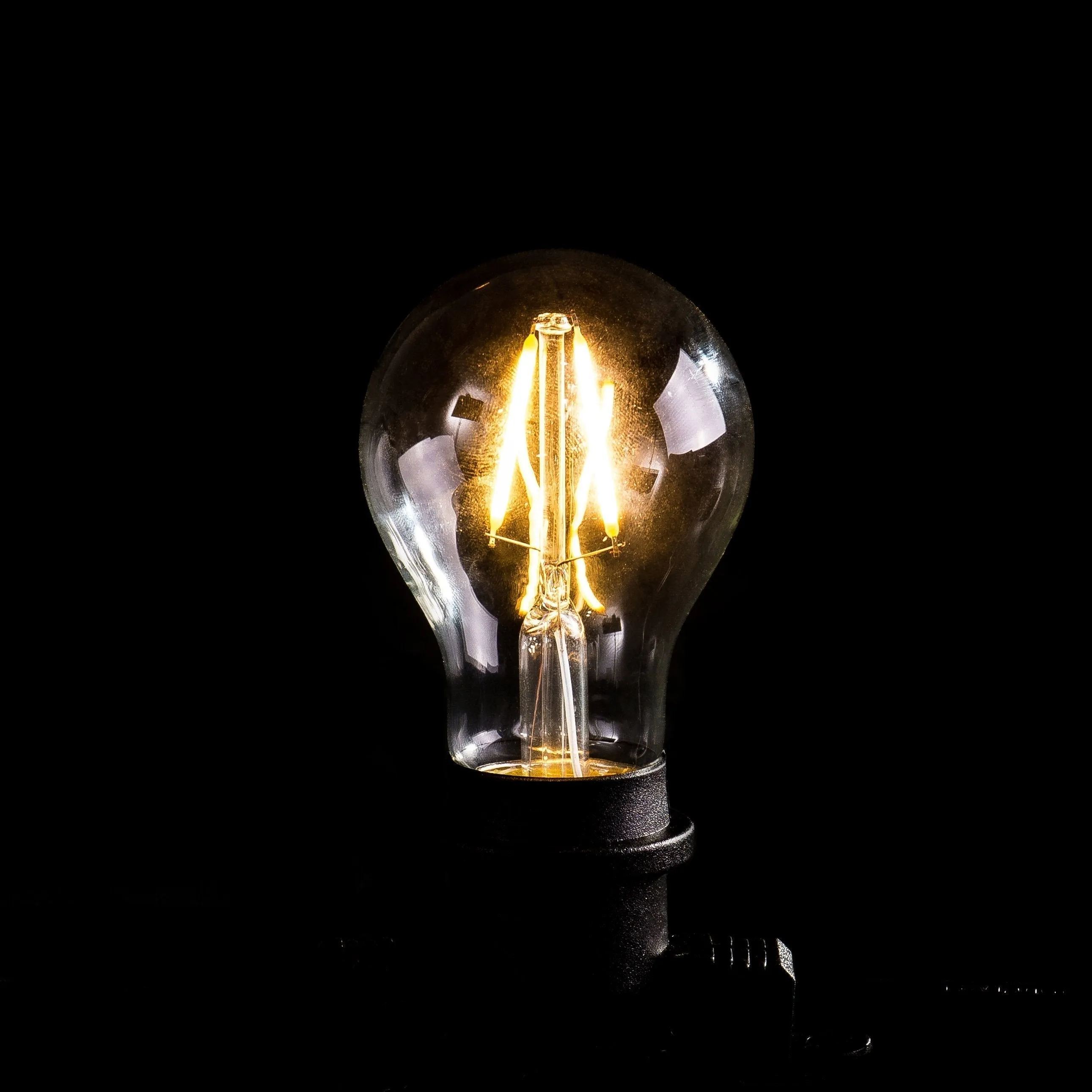 Black 10 or 20 Meter Festoon Lighting 2w Dimmable A60 LED Globes included