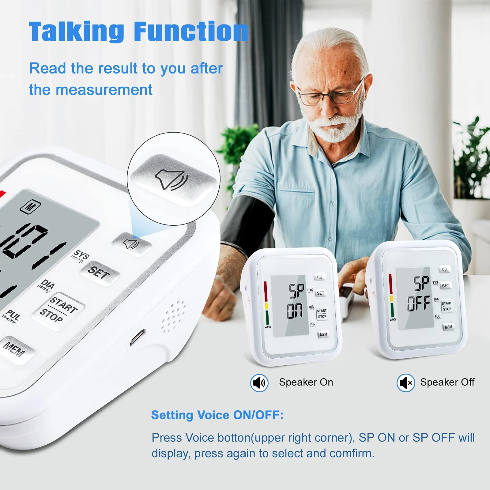 Blood Pressure Monitors Large Cuff, Digital Upper Arm Blood Pressure Machine, 2X 99 Sets Memory, USB Rechargeable Home Use BP Machine with Arrhythmia Detection Memory Function
