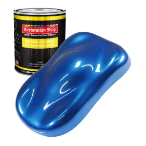 Burn Out Blue Metallic Acrylic Enamel Auto Paint - Gallon Paint Color Only - Professional Single Stage Automotive Car Truck Equipment Coating, 2.8 VOC