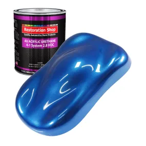 Burn Out Blue Metallic Acrylic Urethane Auto Paint - Gallon Paint Color Only - Professional Single Stage Gloss Automotive Car Truck Coating, 2.8 VOC