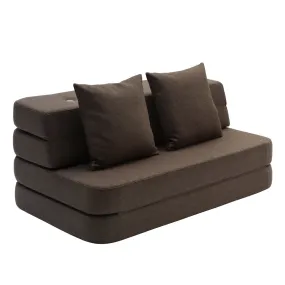 by KlipKlap KK 3 Fold Sofa 36x120x70cm - Brown W. Sand (Pre-Order; Est. Delivery in 2-4 Weeks)