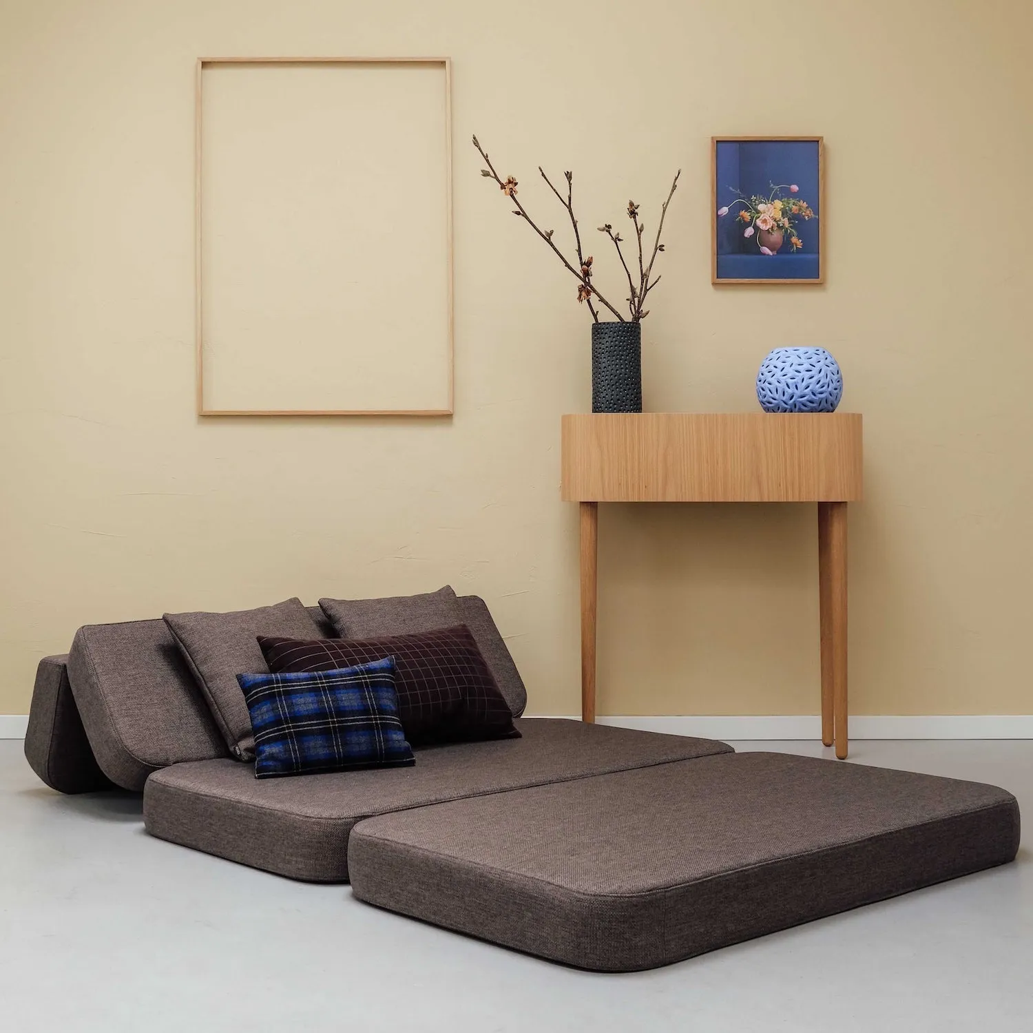 by KlipKlap KK 3 Fold Sofa 36x120x70cm - Brown W. Sand (Pre-Order; Est. Delivery in 2-4 Weeks)