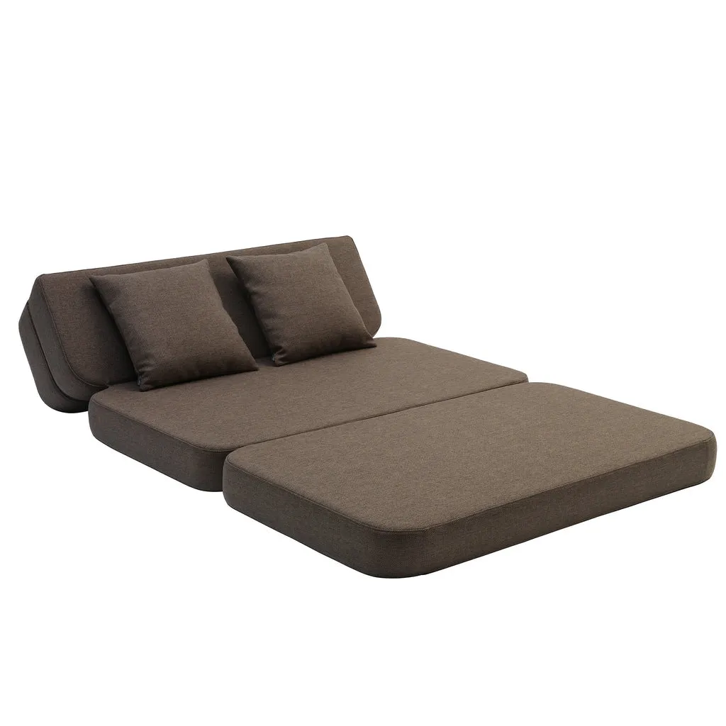 by KlipKlap KK 3 Fold Sofa 36x120x70cm - Brown W. Sand (Pre-Order; Est. Delivery in 2-4 Weeks)