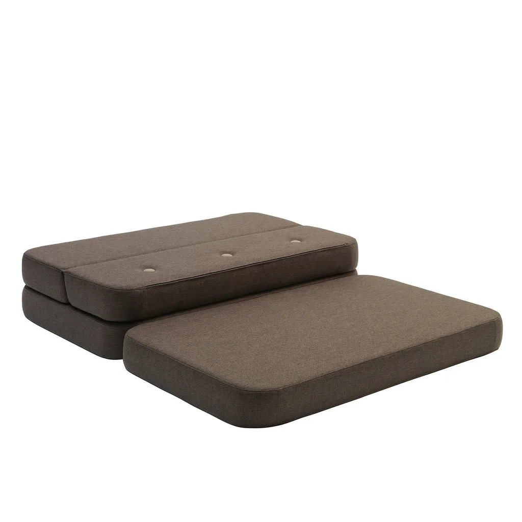 by KlipKlap KK 3 Fold Sofa 36x120x70cm - Brown W. Sand (Pre-Order; Est. Delivery in 2-4 Weeks)