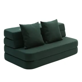 by KlipKlap KK 3 Fold Sofa 36x120x70cm - Deep Green W. Light Green (Pre-Order; Est. Delivery in 2-4 Weeks)