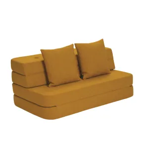 by KlipKlap KK 3 Fold Sofa 36x120x70cm - Mustard W. Mustard