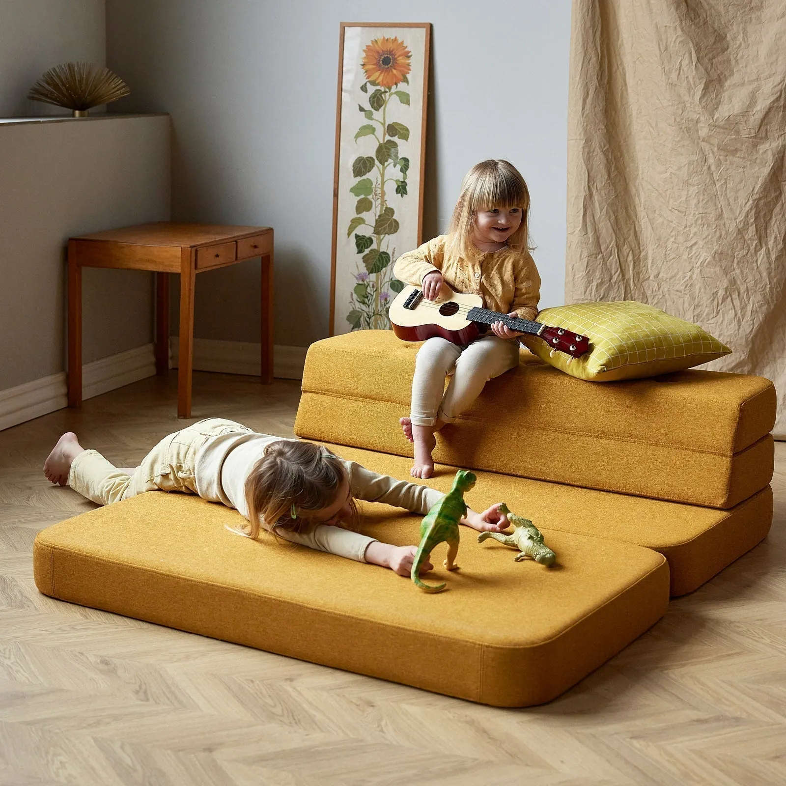 by KlipKlap KK 3 Fold Sofa 36x120x70cm - Sand W. Sand