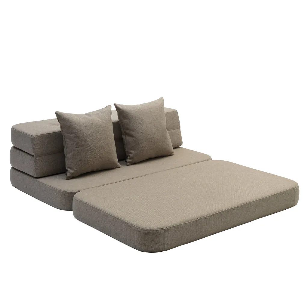 by KlipKlap KK 3 Fold Sofa 36x120x70cm - Sand W. Sand