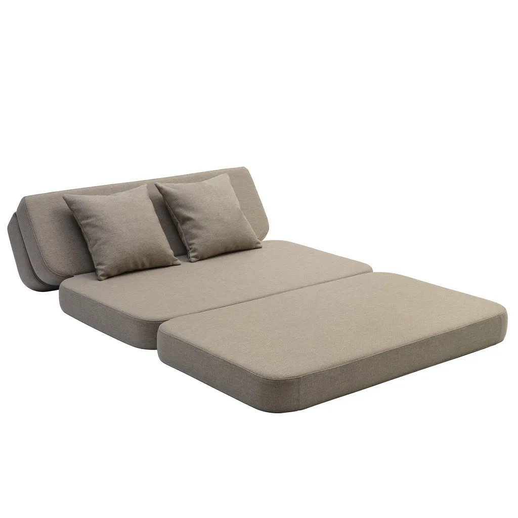by KlipKlap KK 3 Fold Sofa 36x120x70cm - Sand W. Sand