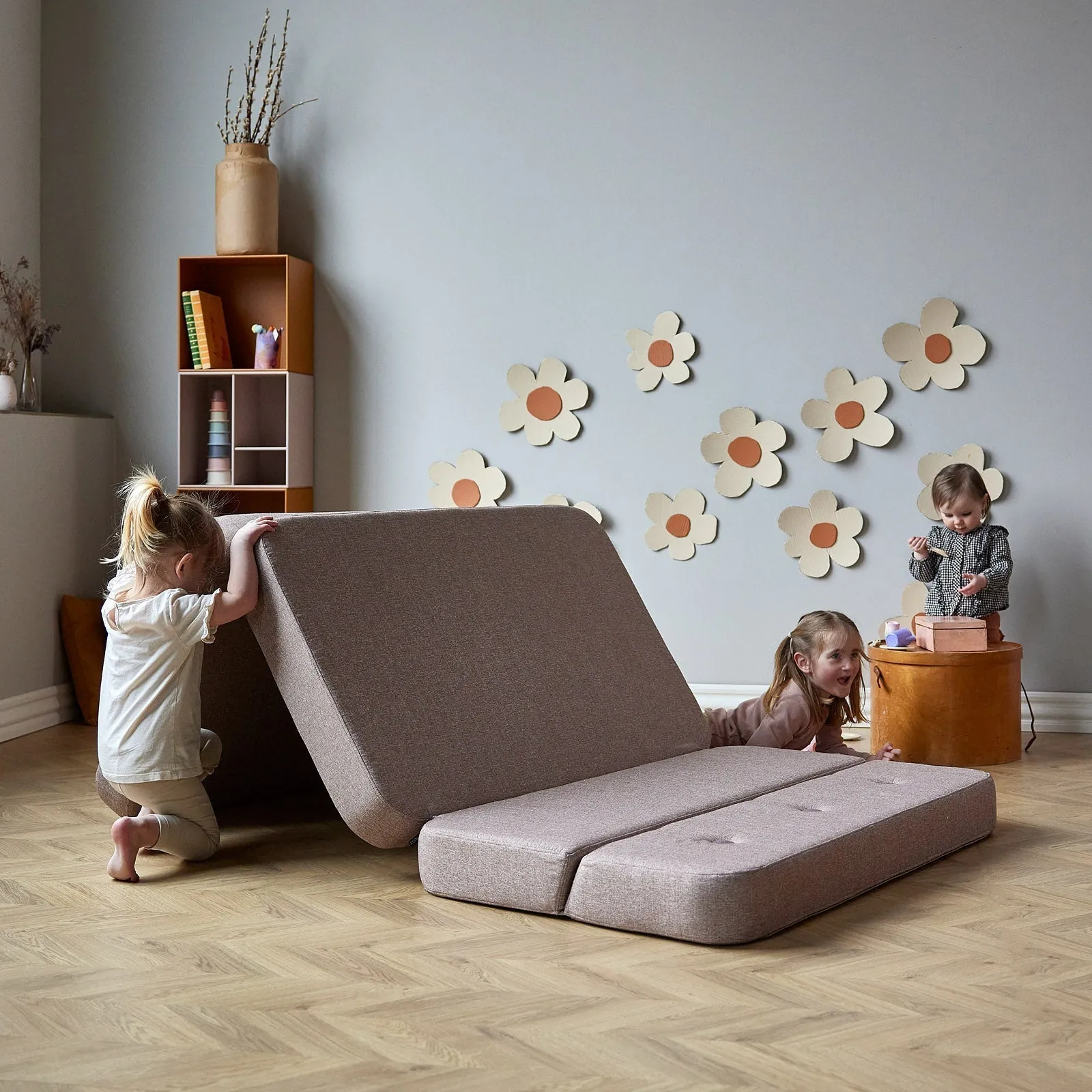 by KlipKlap KK 3 Fold Sofa 36x120x70cm - Sand W. Sand