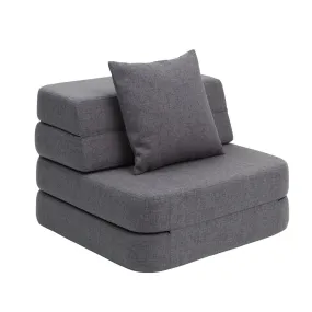 by KlipKlap KK 3 Fold Sofa Single 36x70x70cm - Blue Grey W. Grey (Pre-Order; Est. Delivery in 2-4 Weeks)