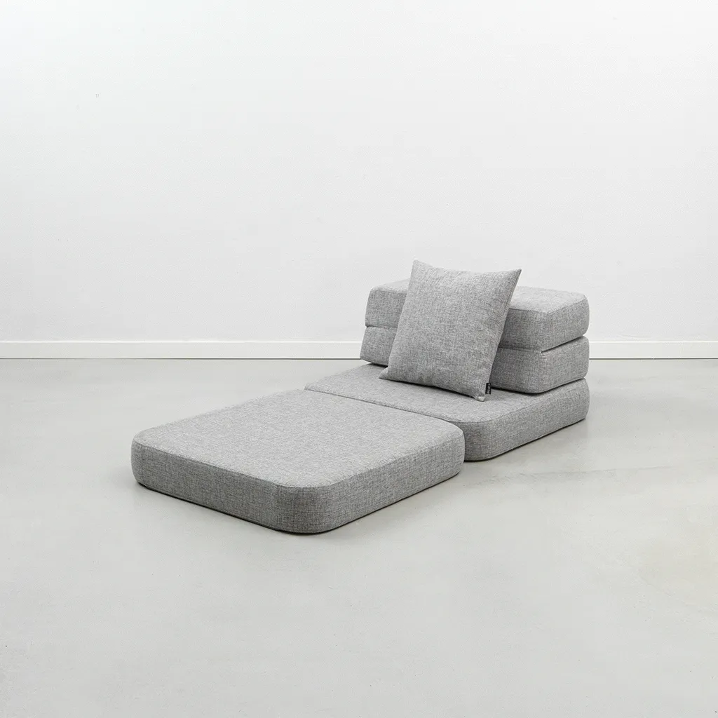 by KlipKlap KK 3 Fold Sofa Single 36x70x70cm - Brown W. Sand (Pre-Order; Est. Delivery in 2-4 Weeks)