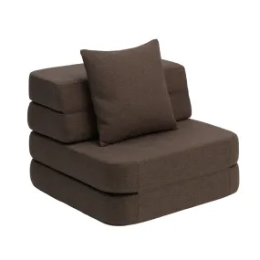 by KlipKlap KK 3 Fold Sofa Single 36x70x70cm - Brown W. Sand (Pre-Order; Est. Delivery in 2-4 Weeks)