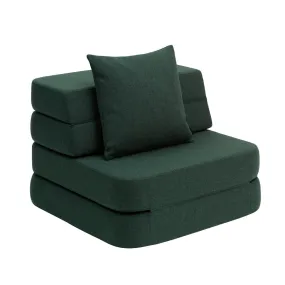 by KlipKlap KK 3 Fold Sofa Single 36x70x70cm - Deep Green W. Light Green (Pre-Order; Est. Delivery in 2-4 Weeks)