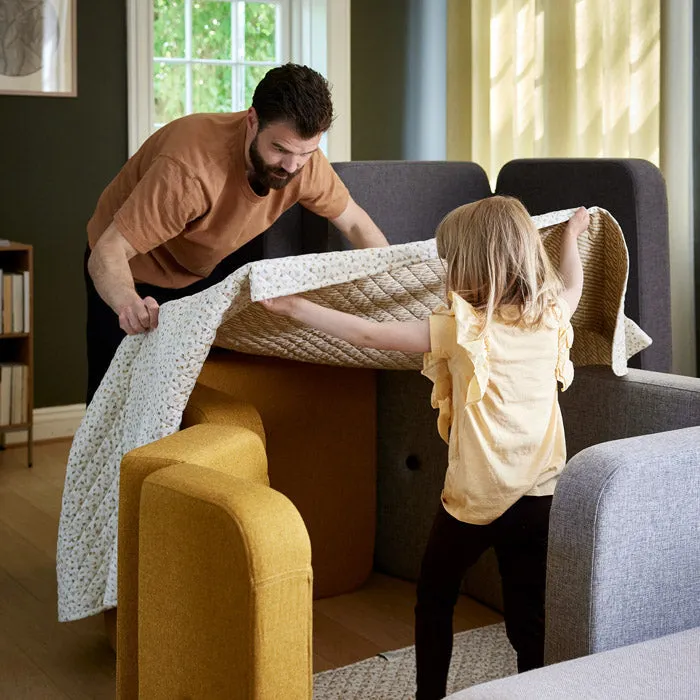 by KlipKlap KK 3 Fold Sofa Single 36x70x70cm - Mustard W. Mustard