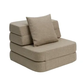 by KlipKlap KK 3 Fold Sofa Single 36x70x70cm - Sand W. Sand (Pre-Order; Est. Delivery in 2-4 Weeks)