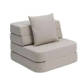 by KlipKlap KK 3 Fold Sofa Single Soft 36x70x70cm - Beige W. Sand
